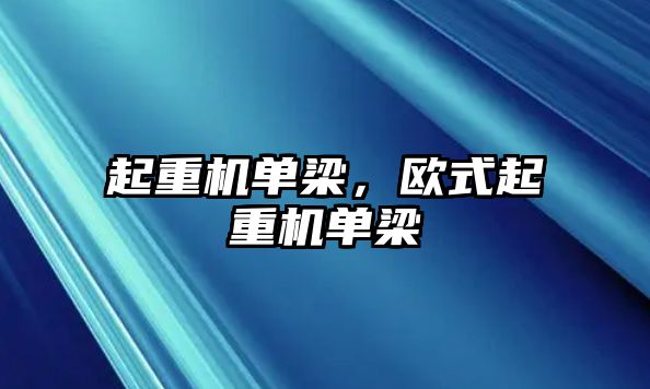起重機(jī)單梁，歐式起重機(jī)單梁